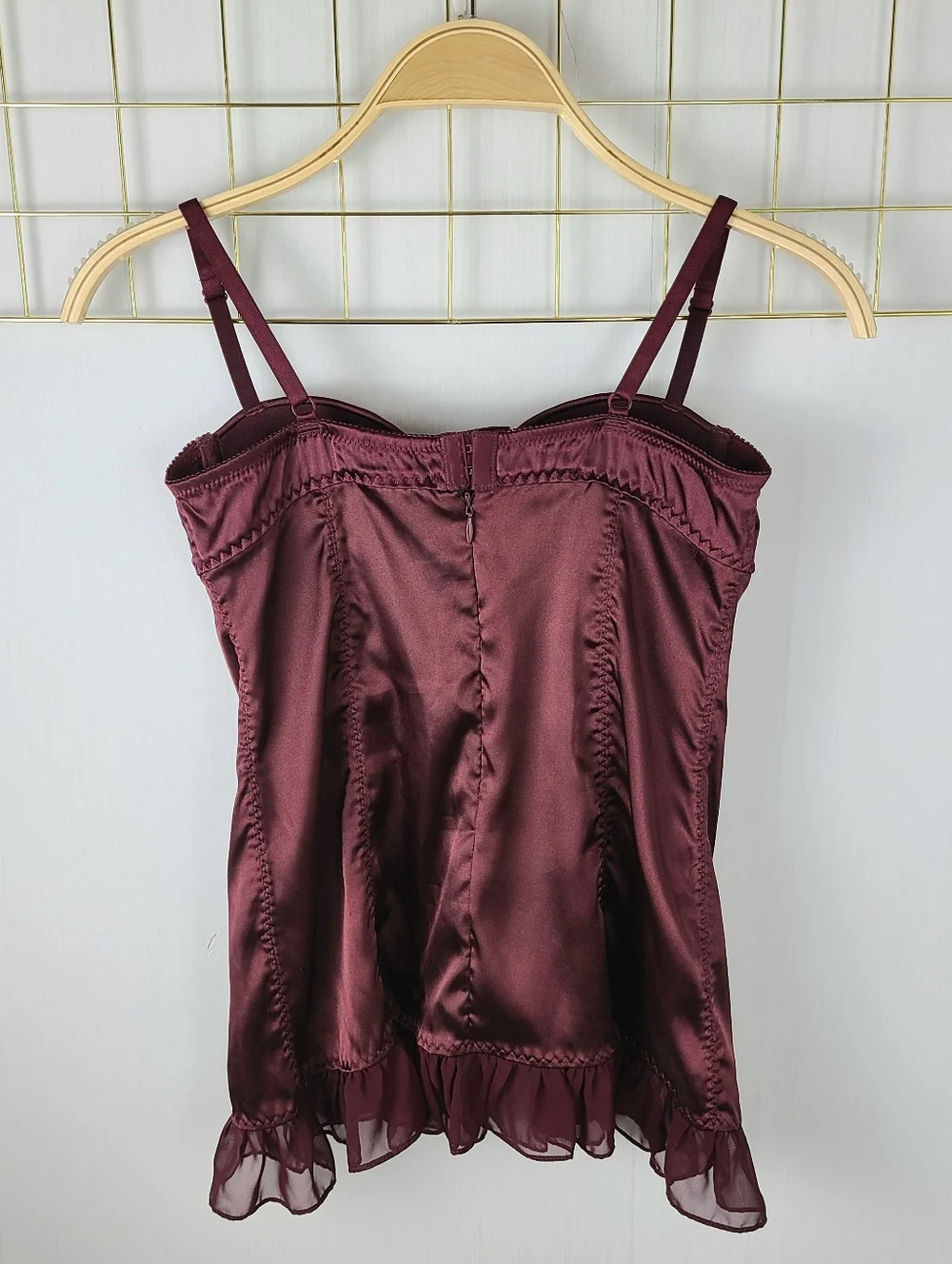 Victoria's Secret Sexy Little Things Burgundy Satin Whimsigoth Y2K Corset